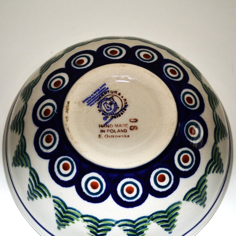 Bolesławiec Bowl Pine Tree Pattern Winter Cottagecore Dining Serveware Decor - Picture 5 of 6